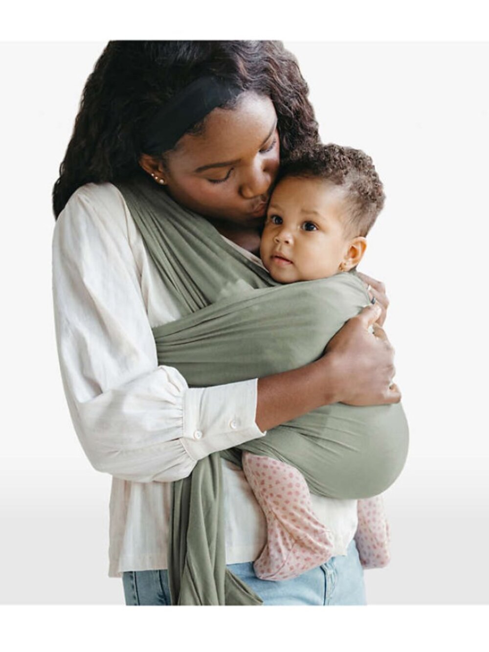 Solly Baby o/s Sage Green Stretch Knit Carrier Cover used, no stains - Picture 4 of 6